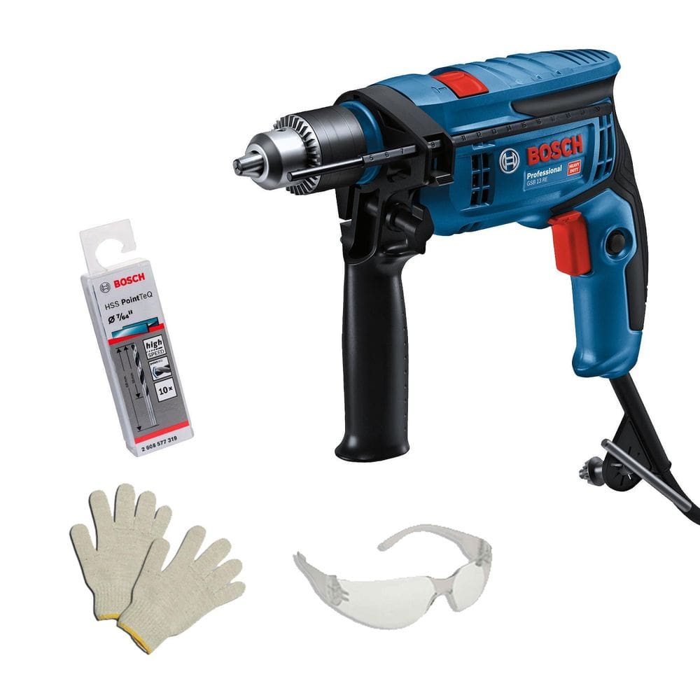 Furadeira Bosch 750W Gsb13Re Sem Maleta + Brocas Hss 110V