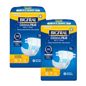 Kit 2 Fralda Geriátrica Bigfral Noturna Tamanho G com 7 Unidades cada
