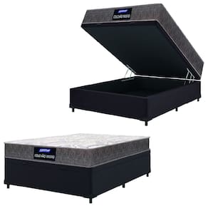 Cama Box Baú Casal Gazin Colchão Com Espuma 138x188x58cm Camboriú Marrom