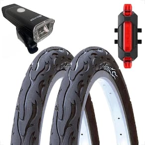 Par Pneu Kenda Flame Aro 26 x 2.125 Foguinho Manobras DH freeride Liso Urbano Slick + Farois