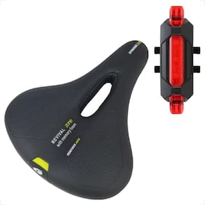 Banco Selim SHIVER Super Confortável Vazado Traseiro Largo Bicicleta Mtb Speed + sinalizador