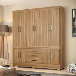 Guarda Roupa Roupeiro Casal 10 Portas New Murano Amêndola Touch Demóbile