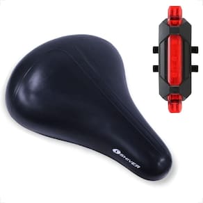 Assento De Bicicleta Banco Selim Super Confortável 2 Molas Largo Bundao Hemorroida + Sinalizadores
