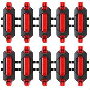 Kit 10 Sinalizador Traseiro Bike Led Recarregável Usb Lanterna Bicicleta Vista Light