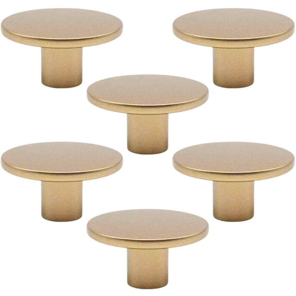 Kit 6 Puxadores 206 Naico Ponto Redondo Dourado Para Móveis Armários e Gavetas