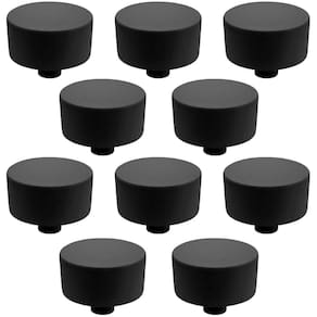 Kit 10 Puxadores 194 YUMA Ponto Preto Fosco Para Móveis Armá