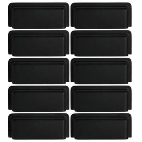 Conjunto 10 Puxadores Eden 1791 Preto Fosco Torralba Móveis Armários Gavetas