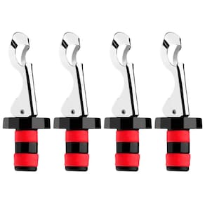 Kit 4 Tampas Garrafa para Vinho Abridor de Garrafa Acessório