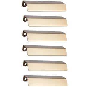 Kit 6 Puxadores Alça Sobrepor Dourado 128mm Armários Gavetas