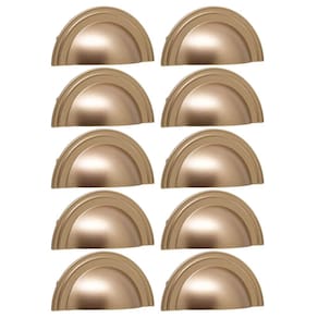 Conjunto 10 Puxadores 1753 Grenade Concha Dourado para Móveis Armários e Gavetas