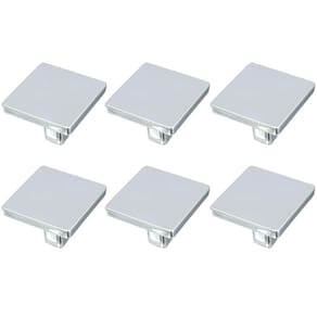 Kit 6 Puxadores Aspen 188 Ponto Quadrado Cromado Para Móvel Armários e Gavetas