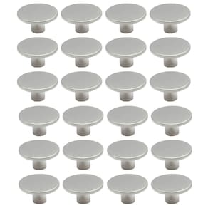 Kit 24 Puxadores 206 Naico Ponto Redondo Cromo Acetinado Móveis Armários Gavetas