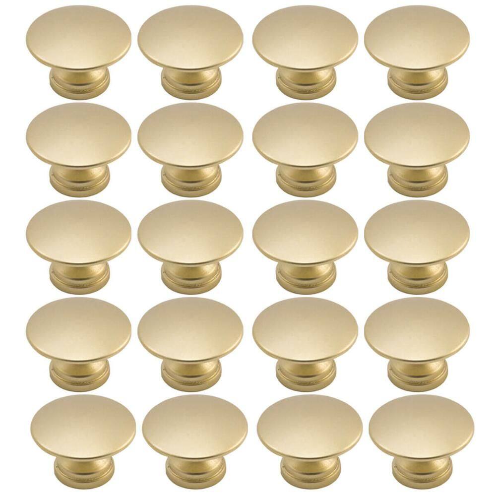 Kit 20 Puxadores Móveis Botão Ponto Dourado 3x2cm Redondo Zamac Tucson Torralba