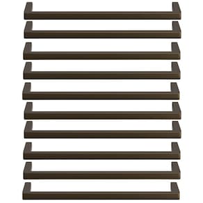 Kit 10 Puxadores Alça 256mm Retos Bronze Móveis Oeiras Torra