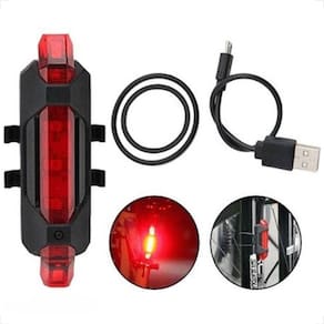 Sinalizador Traseiro Bike Led Vermelho Recarregável Usb Lanterna Bicicleta Vista Light
