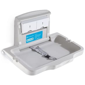 Trocador de bebê KSITEX montado na parede, dobrável, branco, cinza