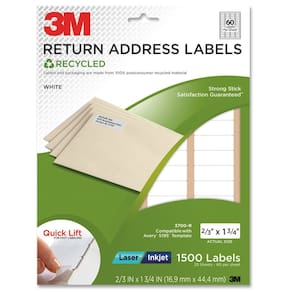 Etiquetas de endereço de devolução 3M Permanent Adhesive, pacote 1500