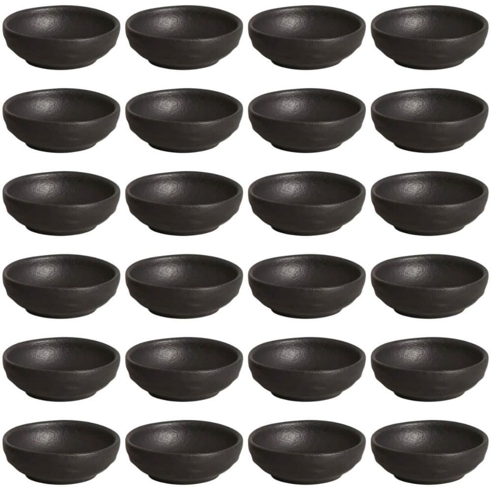 Kit 24 Ramequins 70ml Cerâmica Orgânico Preto Matte Restaurante Porto Brasil