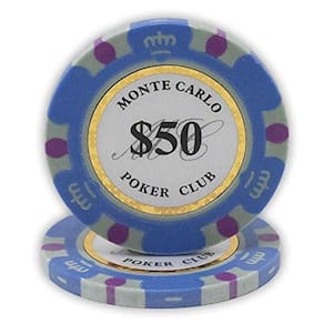 Fichas de pôquer DA VINCI Monte Carlo Poker Club 14g x50 Teal