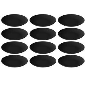 Kit 12 Pratos Plásticos Servir 25cm Buffet Coza Preto Doces Salgados Festas Eventos