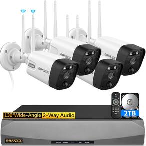 (5.5MP) Sistema de câmera de segurança sem fio externo OOSSXX