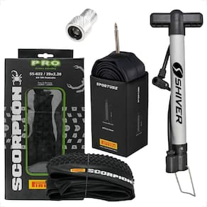 Pneu Pirelli Scorpion Aro 29 x 2.20 Kevlar Cravudo Mtb + Camara Pirelli + Bombinha + Adaptador