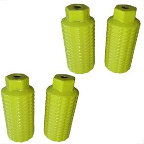 2 PARES Apoio Pedaleira Bmx Pezinho Trolhão Suporte De Pé Aluminio Amarelo Neon Bicicleta Bike