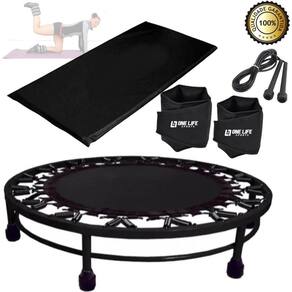 Kit Aeróbico Mini Jump+Colchonete + Corda + Caneleira