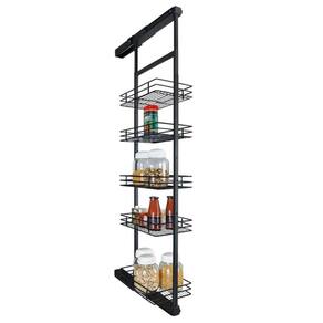 Coluna Deslizante com Corrediça 5 Bandejas 35x47x175cm Aço Preto Masutti Copat
