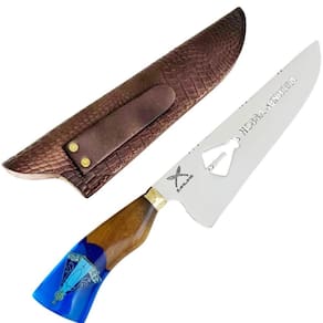 Faca Picanheira 10` Artesanal Híbrida Nossa Senhora Aparecida Inox 3mm Artesanal