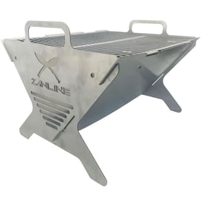 Churrasqueira Desmontável Inox Maleta Portátil 42x34x29cm Camping Pesca Zanline