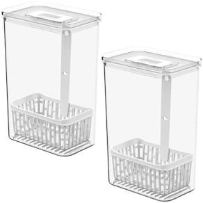Kit 2 Organizadores de Temperos para Geladeira Dry 2,3l Plástico com Cestos Internos