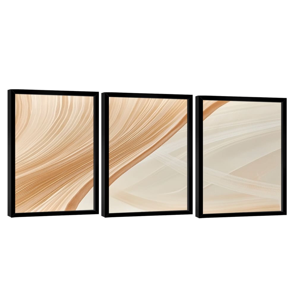 Quadro Decorativo Abstrato Linhas Bege