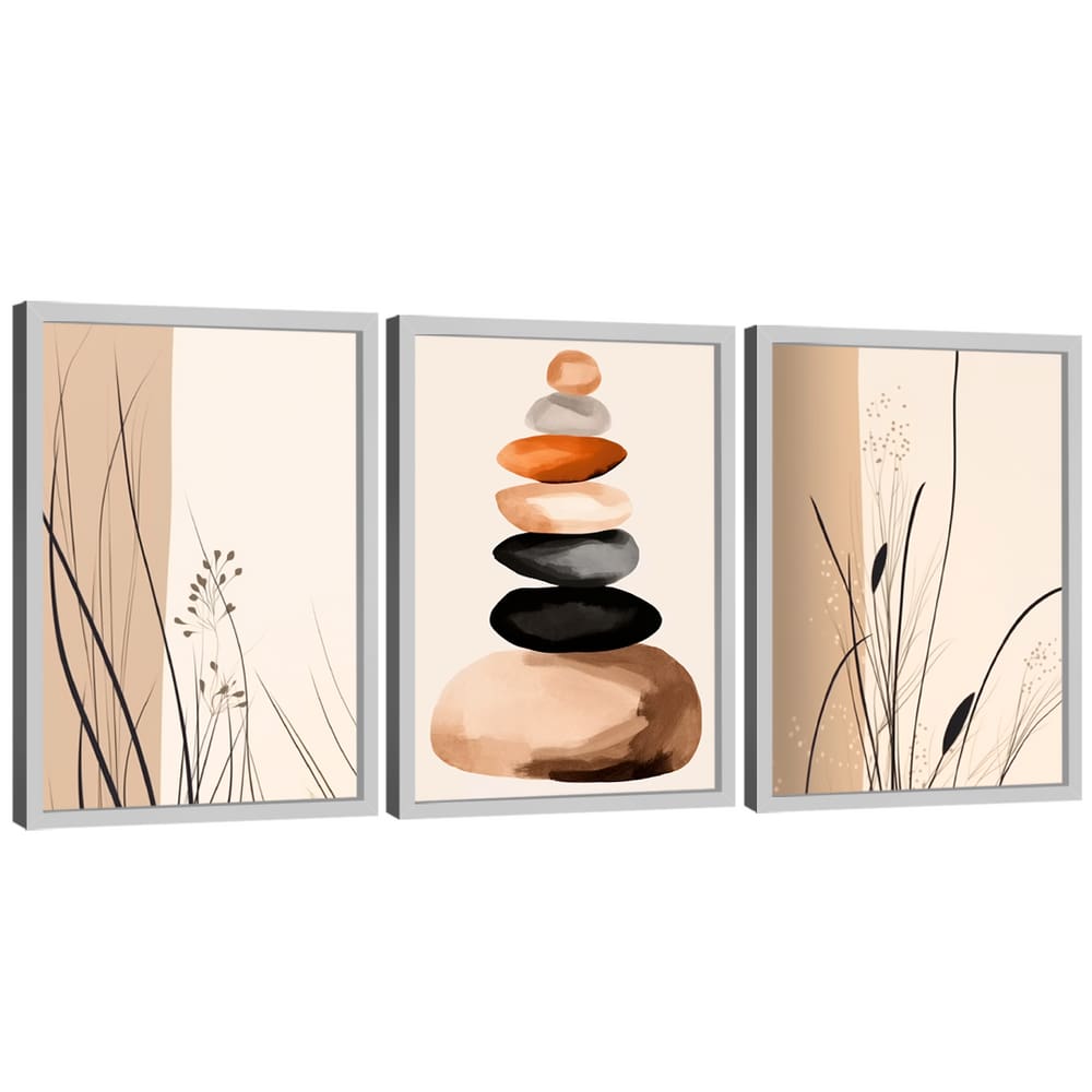 Quadro Decorativo Minimalismo Linhas de Grama e Caule