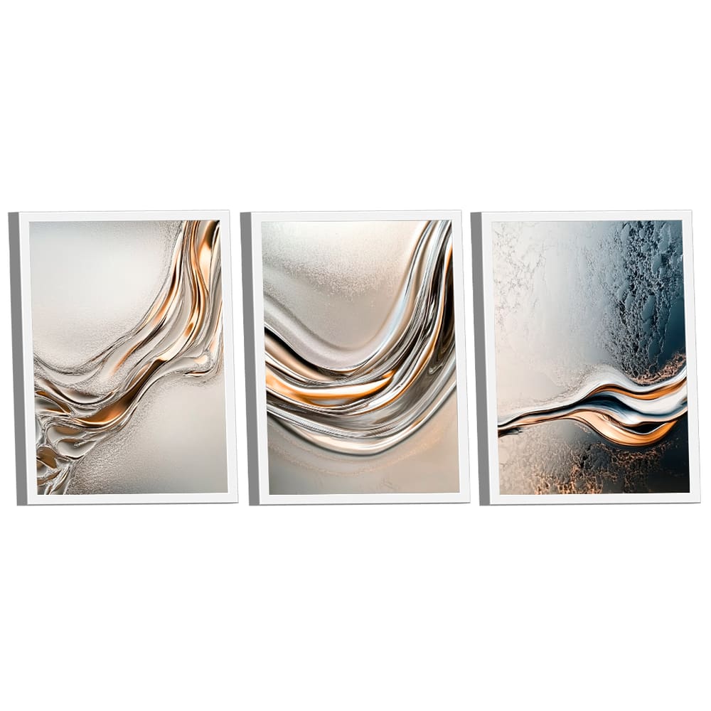 Quadro Decorativo Prata Líquida