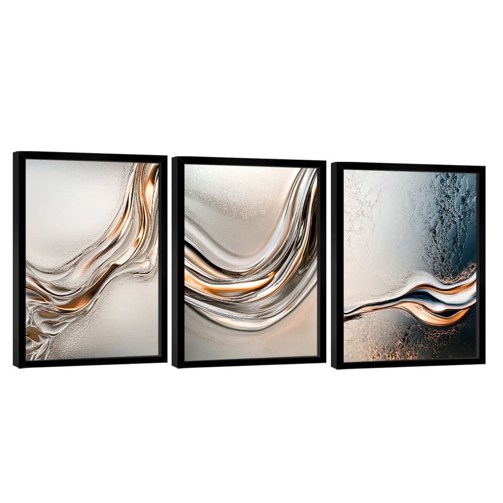 Quadro Decorativo Prata Líquida