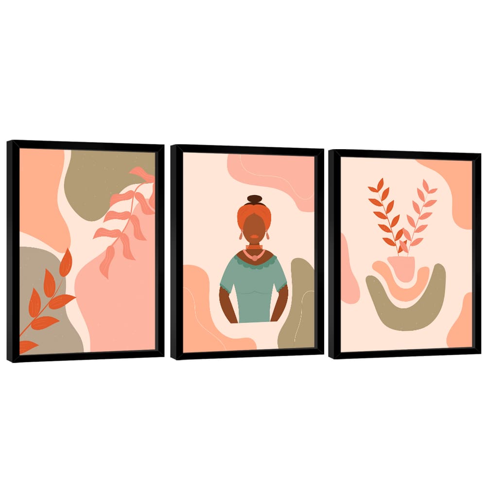 Quadro Decorativo Silhuetas Abstrata