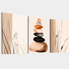 Quadro Decorativo Minimalismo Linhas de Grama e Caule