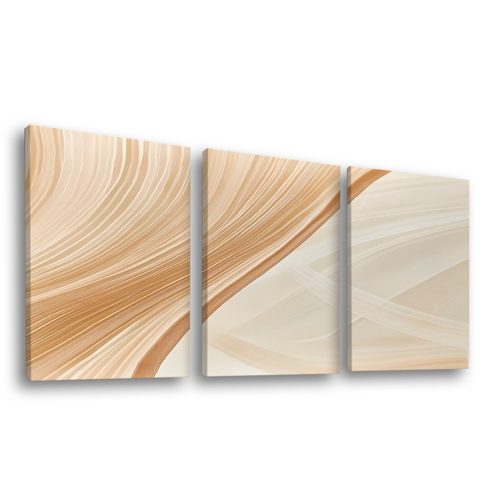 Quadro Decorativo Abstrato Linhas Bege