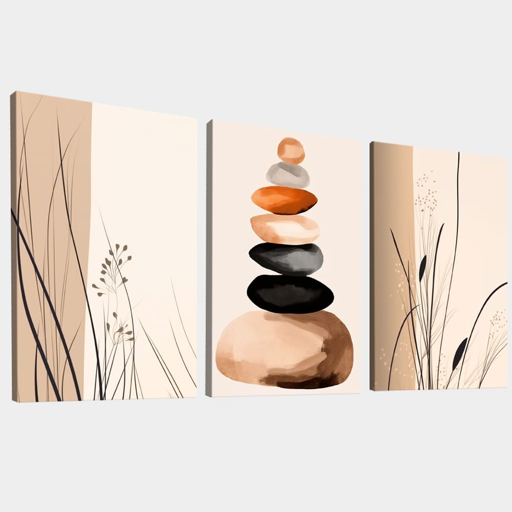 Quadro Decorativo Minimalismo Linhas de Grama e Caule