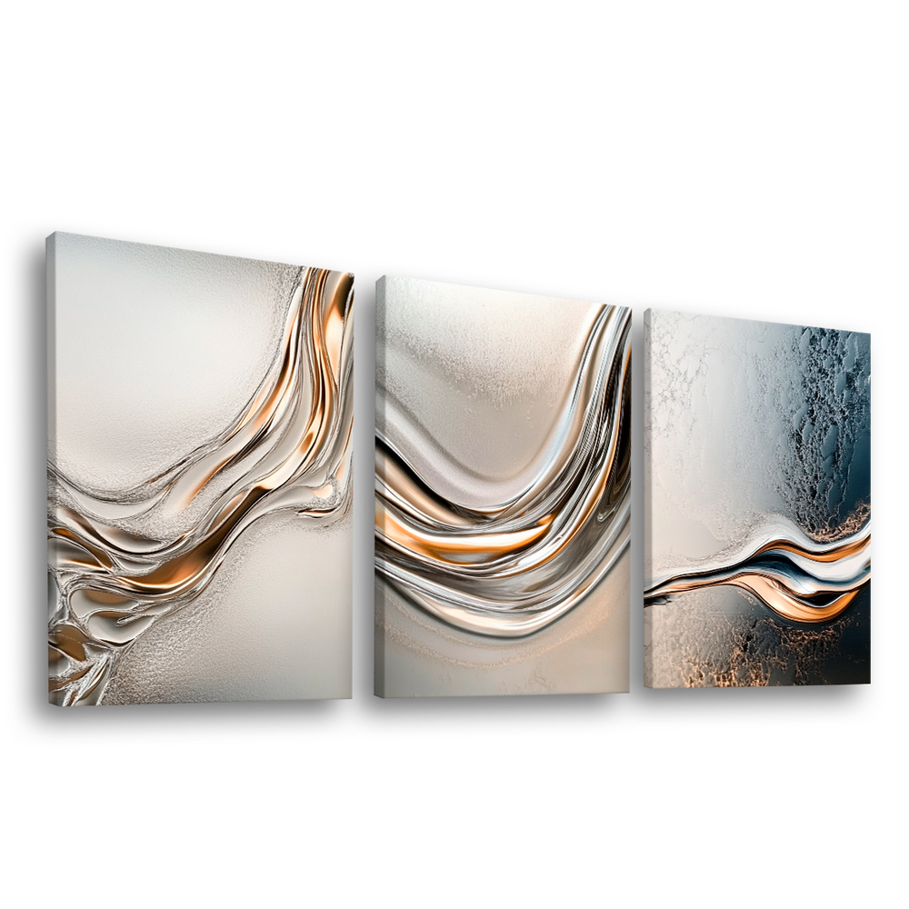 Quadro Decorativo Prata Líquida