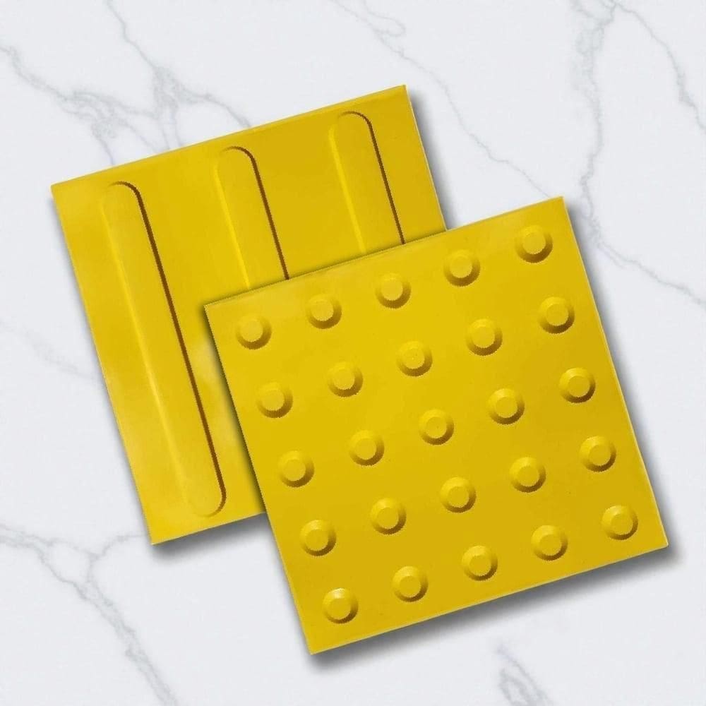 Piso Tátil Alerta Direcional 16Pçs Pvc 25X25 Cores Total 1M