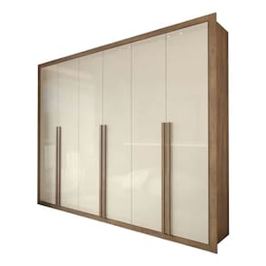 Guarda-roupa Casal Severo 6 Portas 6 Gavetas Ipê-off White Cor Marrom