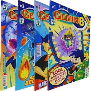 Quadrinhos HQ Gibi Graphic Novel Formatinho 13,50x19 cm Lombada com Grampos Gemini 8 Volumes 1, 2, 3 e 4