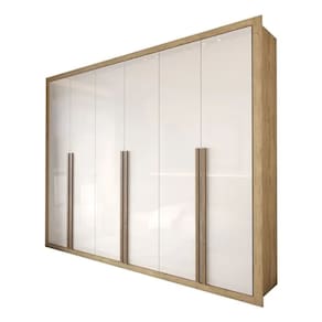 Guarda-roupa Casal Severo 6 Portas 6 Gavetas Marrom-claro