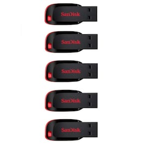 Kit 5 Pendrives Sandisk Cruzer Blade 64Gb Z50