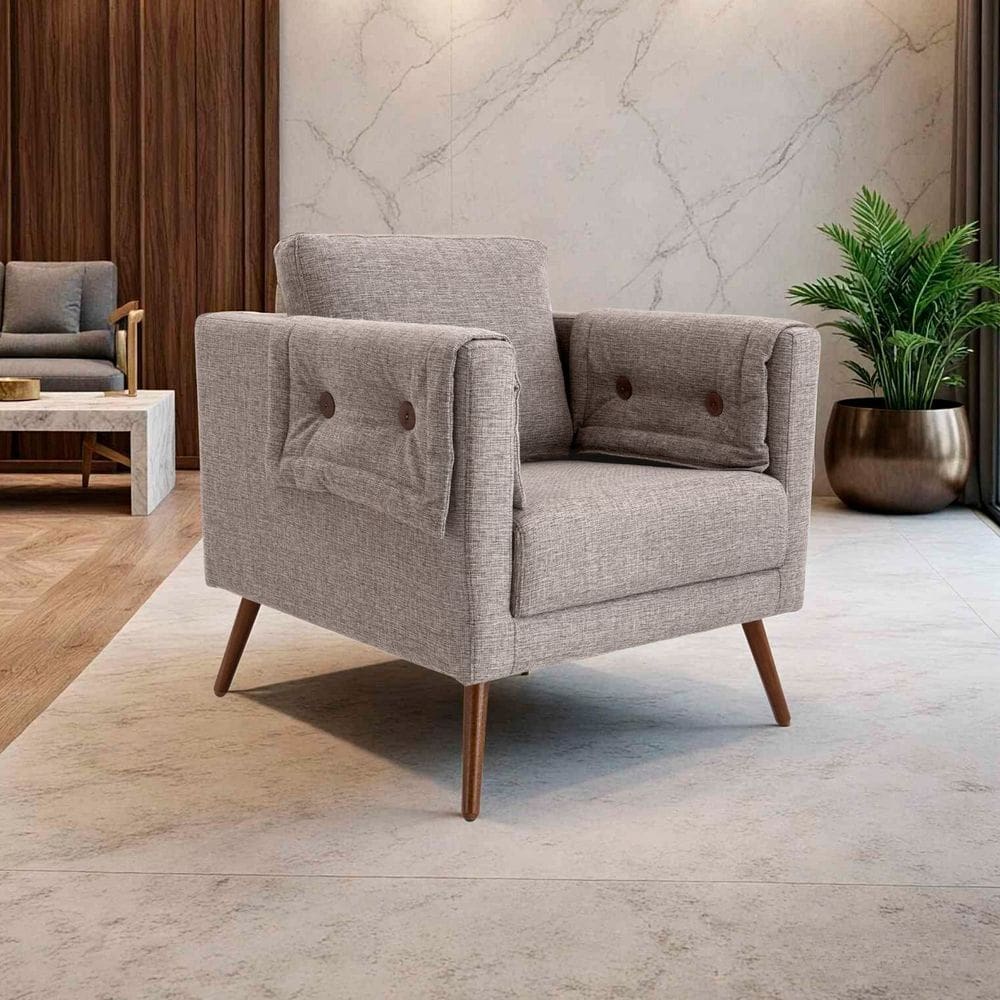 Poltrona para Sala de Estar 72cm X 78cm Mdf Marrom Mesclado