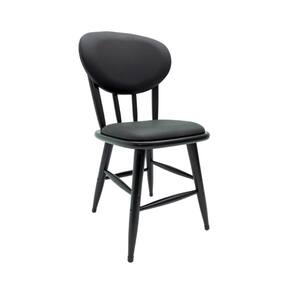 Cadeira de Madeira Torneada 43cm X 83cm com Estofado Preto