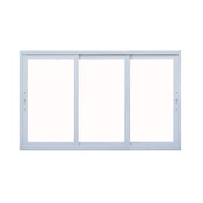 Janela Correr 3 Folhas Vidro 200cm x 100cm Vidro de Segurança 6cm Fábrica do Alumínio Branco