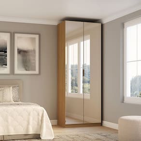 Guarda-roupa Modular 2 Portas com Espelho Altezza Freijó